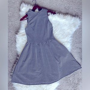 Womens Xhilaration Mock Neck A-line Polka Dot Midi Dress Size S/P Black White